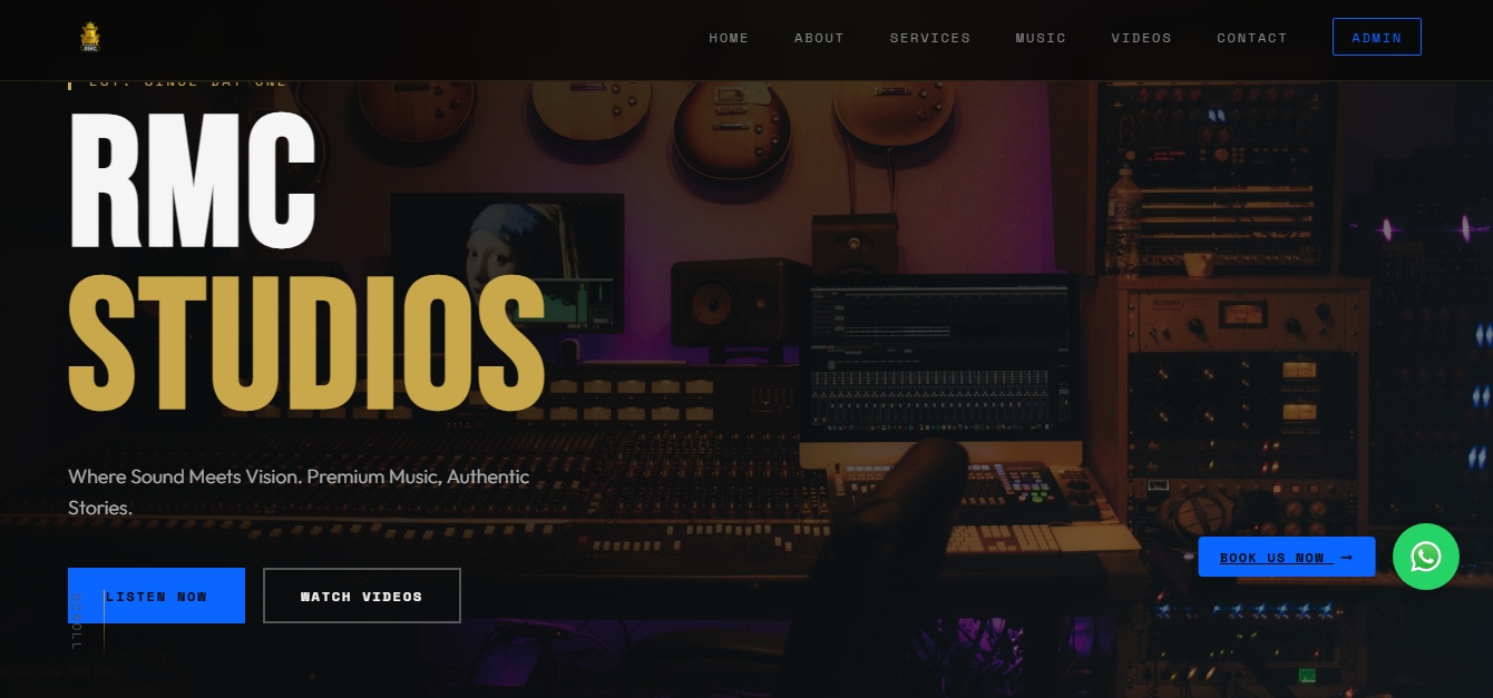 RMC Studioz homepage preview